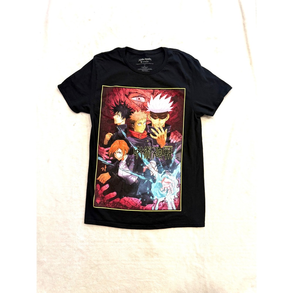Jujutsu Kaisen Mens Black Graphic T-Shirt Crunchyroll Anime Gojo Itadori Size M